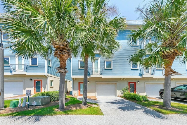 view of property with a garage