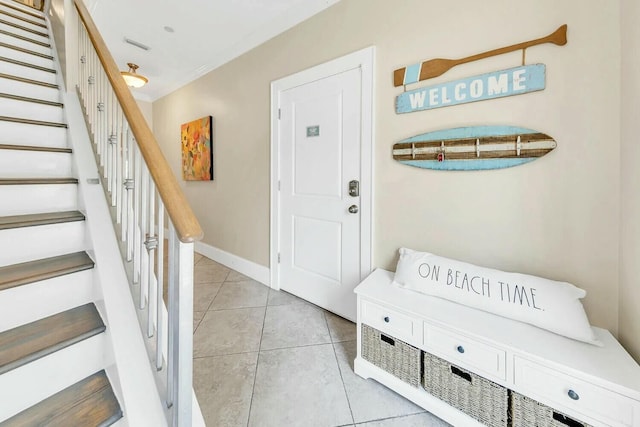 view of tiled entrance foyer