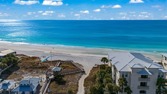 property view of water featuring a view of the beach