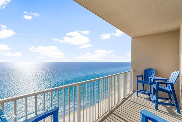 balcony with a water view