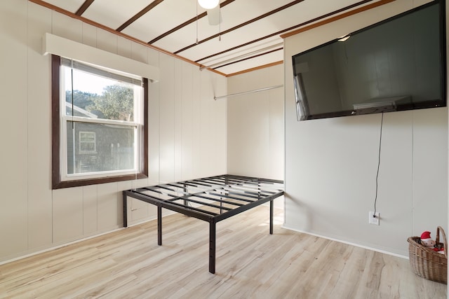 playroom with light hardwood / wood-style floors