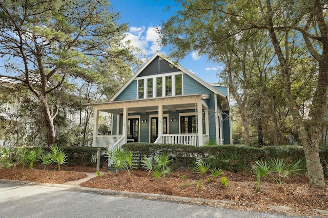 view of front of property with covered porch