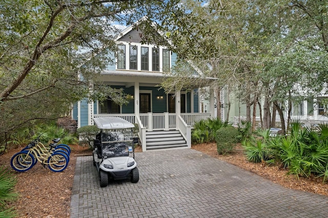 view of front of property with covered porch