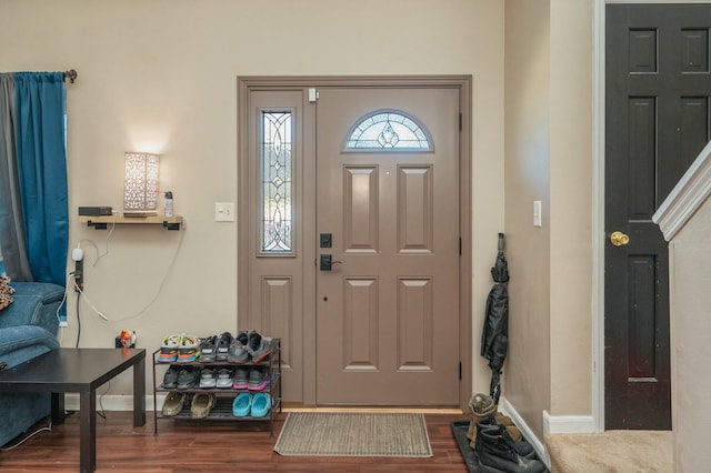 entryway featuring dark hardwood / wood-style floors