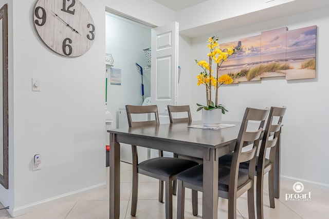 view of tiled dining space