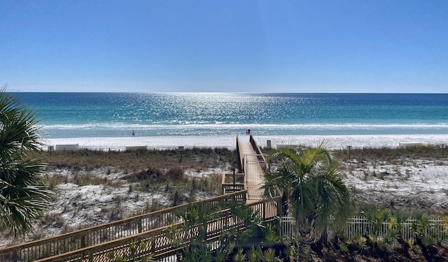 property view of water with a view of the beach