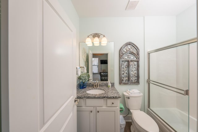 3986 W County Highway 30a Unit 231, Santa Rosa Beach, FL 32459 - bathroom with toilet, shower / bath combination with glass door, visible vents, and vanity