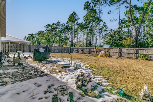 view of yard featuring a playground