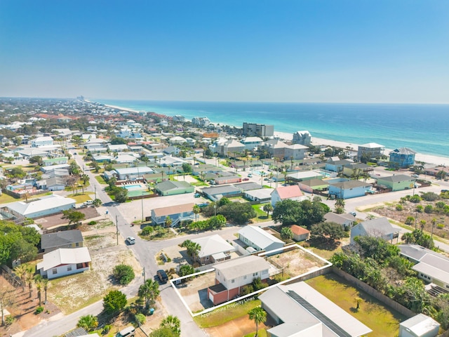 bird's eye view with a water view and a residential view