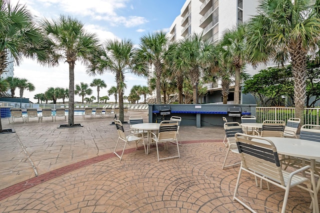 view of patio / terrace with a swimming pool