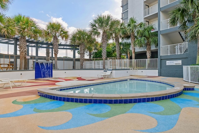 view of pool with central AC