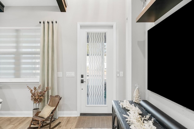 entryway featuring light wood-type flooring