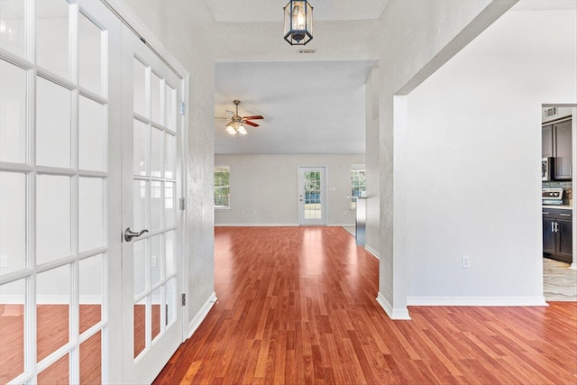 hall featuring light hardwood / wood-style flooring