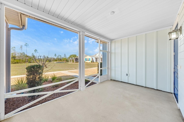 view of unfurnished sunroom