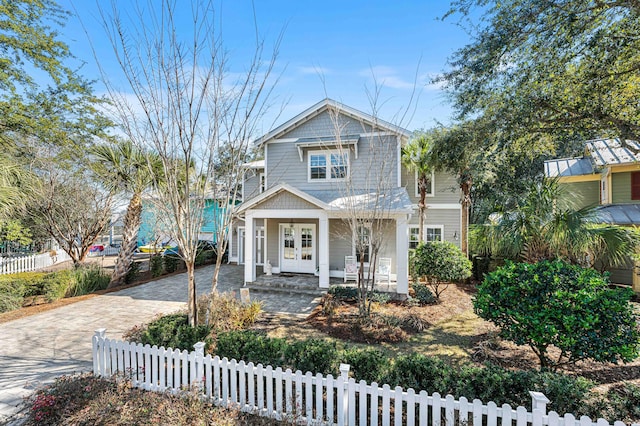 view of front of house with covered porch