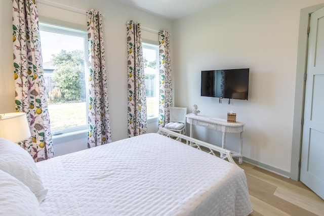 bedroom featuring light hardwood / wood-style flooring