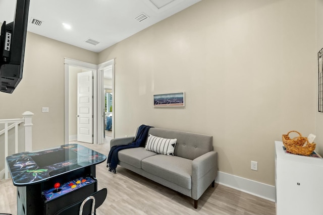 living room featuring light hardwood / wood-style flooring