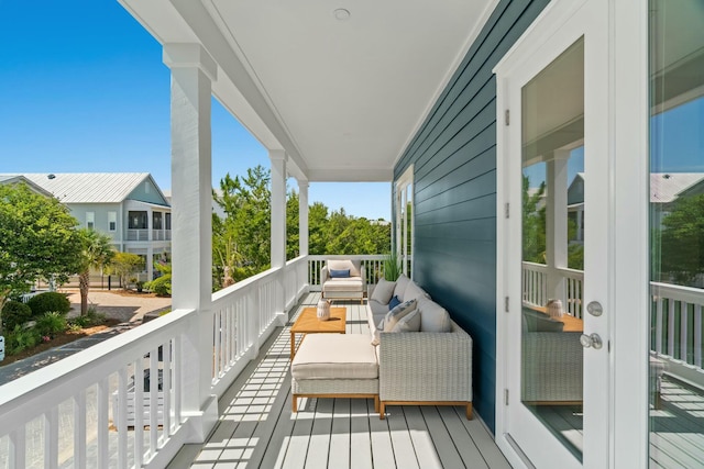 balcony with an outdoor hangout area