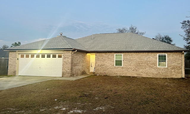 view of front facade with a garage