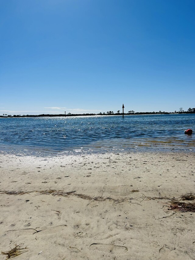 view of water feature with a view of the beach