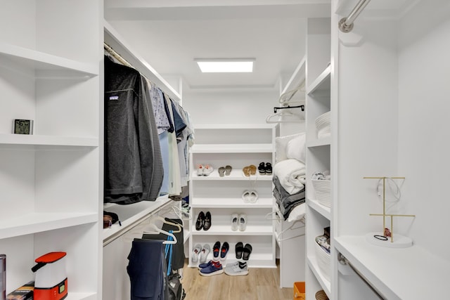 spacious closet with hardwood / wood-style floors