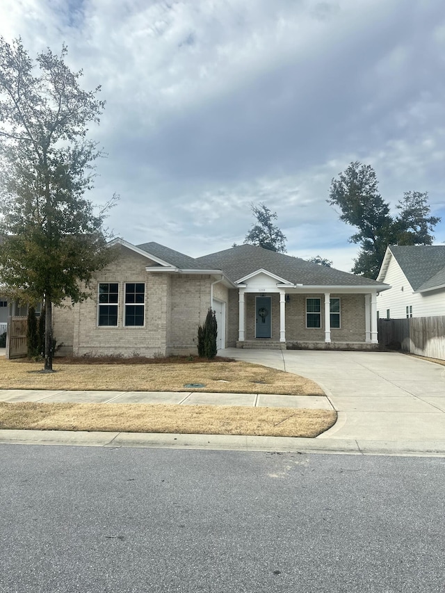 view of single story home