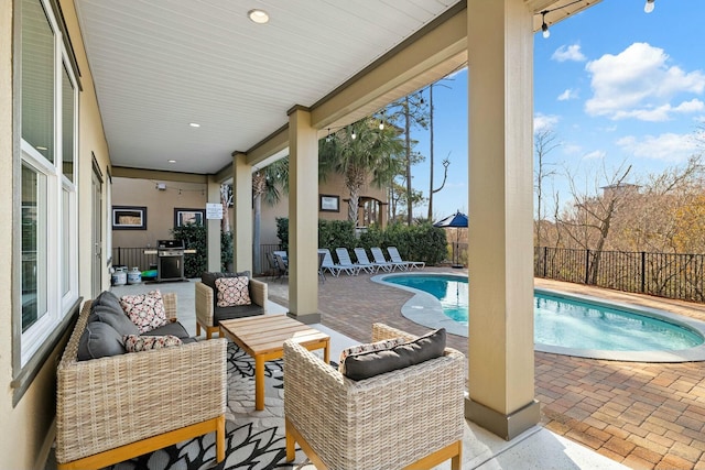 view of pool with a patio area