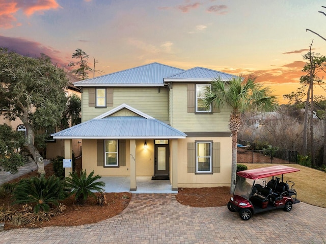 view of front of home with a porch