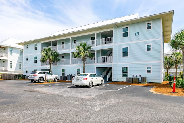 view of building exterior featuring central AC