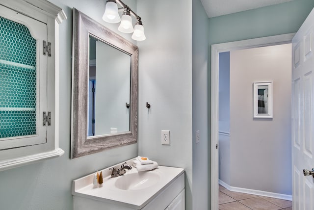 bathroom featuring tile patterned floors and vanity