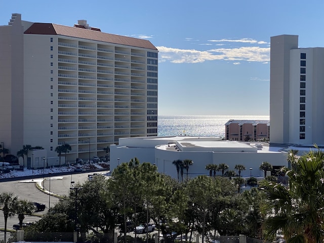 property's view of city featuring a water view