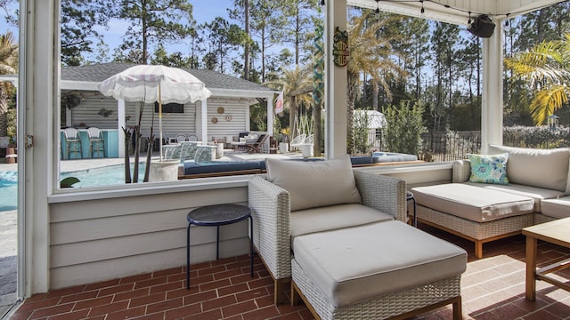 view of sunroom