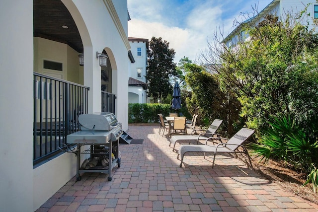 view of patio featuring area for grilling