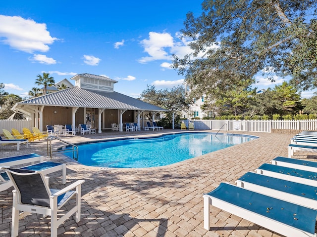 view of pool with a patio area