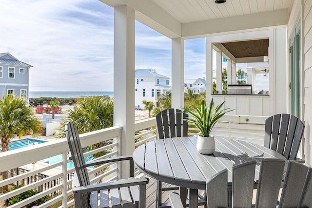 balcony with a water view