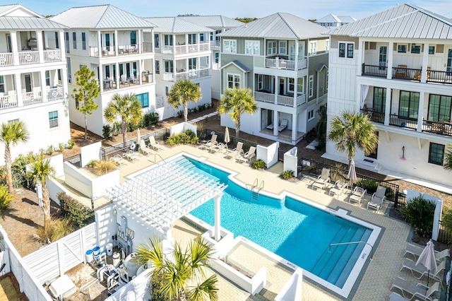 view of pool with a patio area