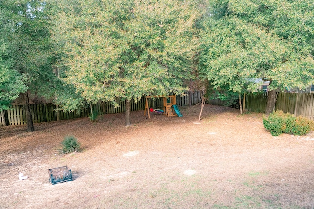 view of yard featuring a playground