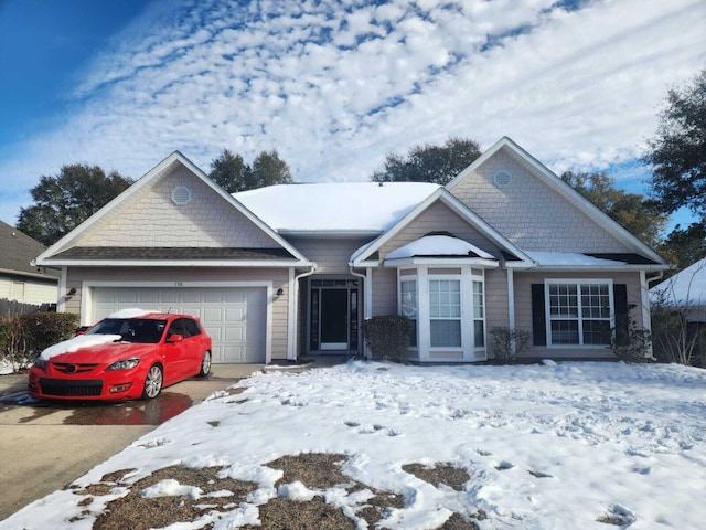 view of front of house with a garage