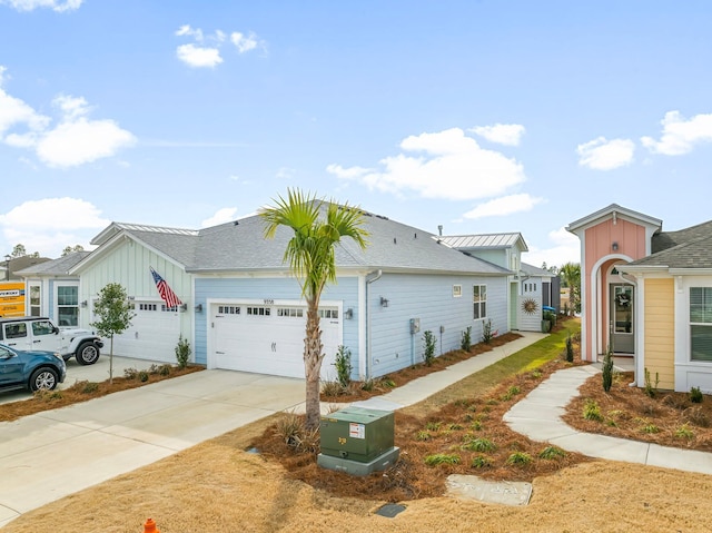 exterior space with a garage