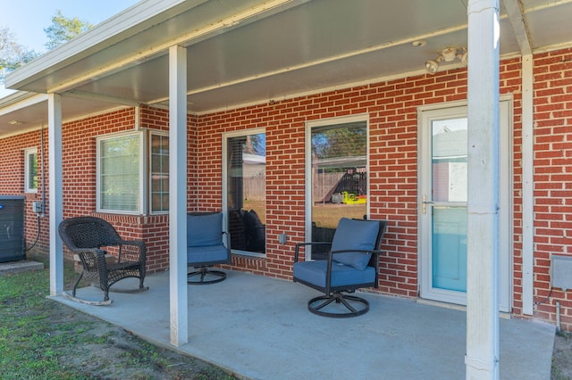 view of patio with central air condition unit