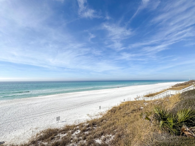 water view featuring a beach view