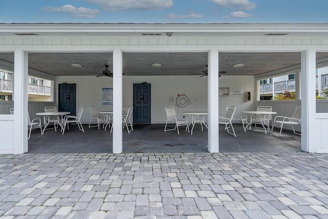 view of patio with ceiling fan