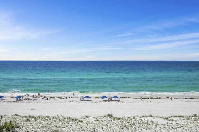 property view of water with a beach view