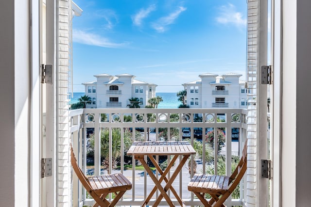 balcony with a water view