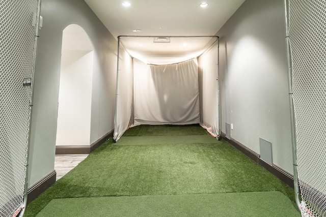 hallway with carpet