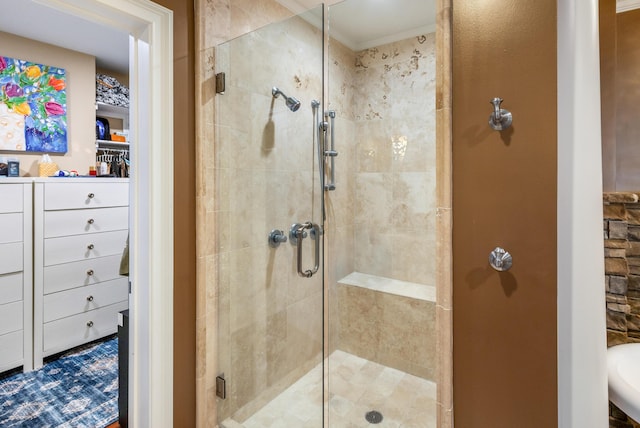 bathroom with walk in shower