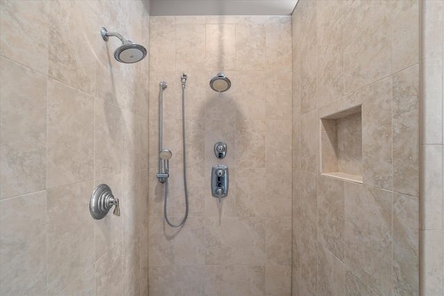 room details with a tile shower