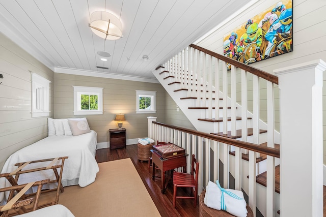 bedroom featuring wood ceiling and wood finished floors