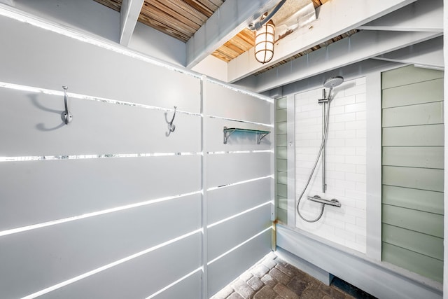 room details with tiled shower