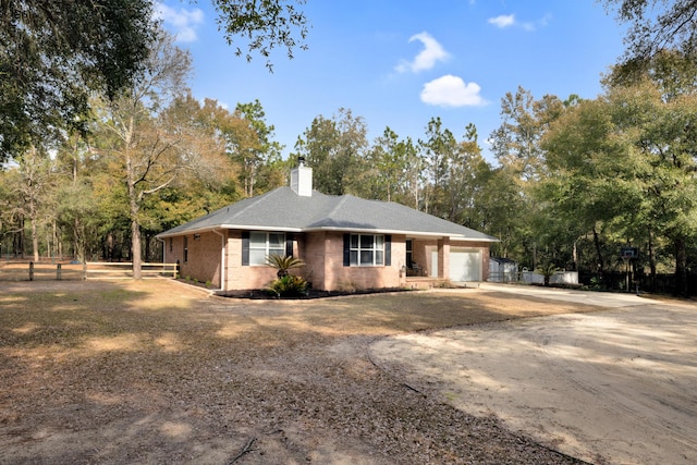 view of front facade with a garage